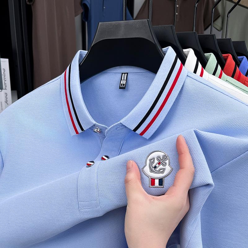 Short Sleeve T-Shirt Lapel Collar Polo Shirt Summer Business Loose Fit Plus Size Top
