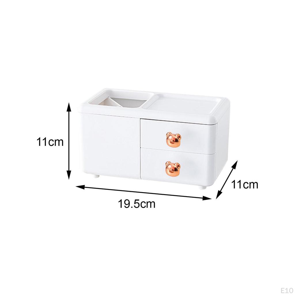 Cute Desk Organizer Makeup Brush Holder Multifunctional Home Decoration Storage Box Stationery Caddy