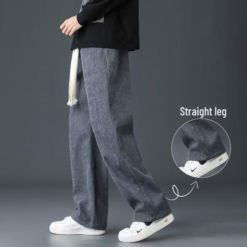 Men's Casual Corduroy Velvet Pants: Autumn/Winter Loose Straight Trousers