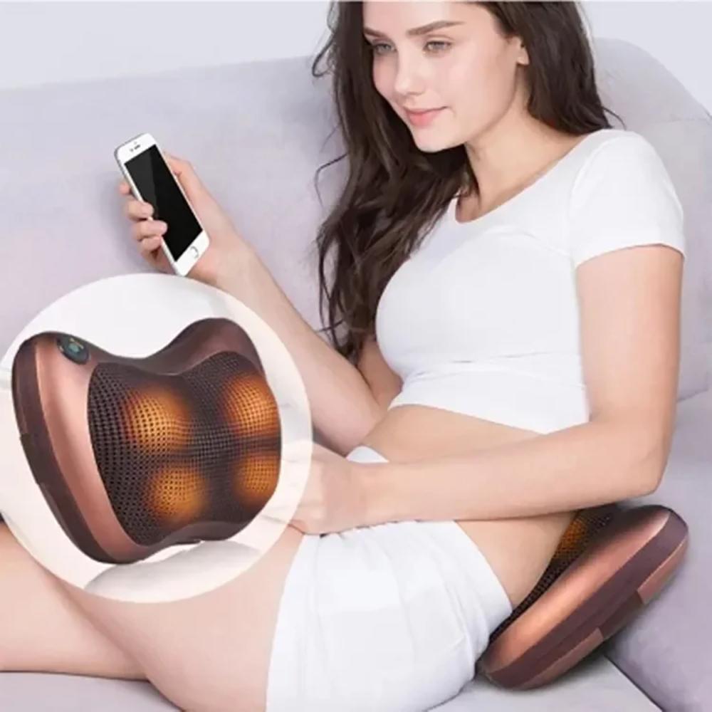 Electric Massage Pillow for Neck & Shoulders - Deep Tissue Kneading Shoulders, and Back Massage Pillow