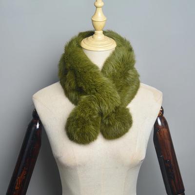 Neuer Stil Damen Winter Echter Kaninchenfell Schal Damen Warme Kaninchenfell Schals Gestrickt Natürliches Echtes Kaninchenfell Ring Lässiger Schal