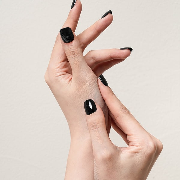 Solid Nail Tips 16 Pieces Deep Black