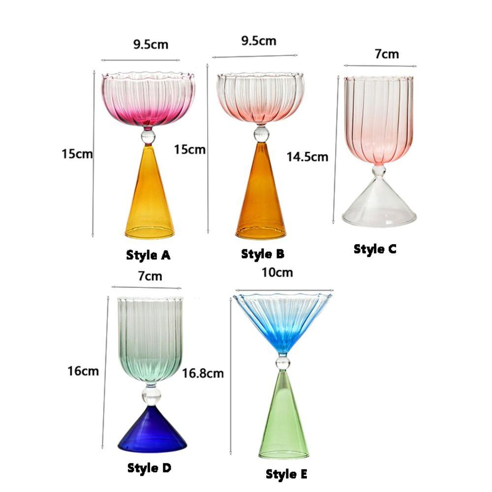 Irregular Shape Goblet Cup Ripple Style Dessert Cup Drinkware Colorful Glass Ice Cream Cup  Bar