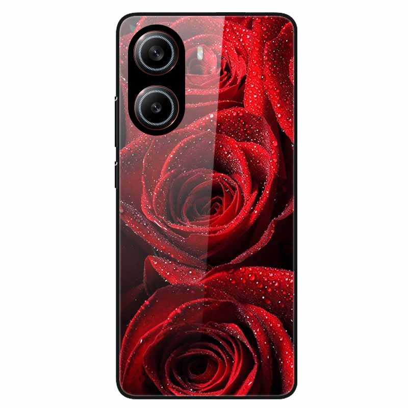 For Poco X7 Pro 5G Case Flower Hard Back Cover Tempered Glass Cases for Xiaomi Poco X 7 Pro X7Pro Hard Shells PocoX7Pro 2025 New