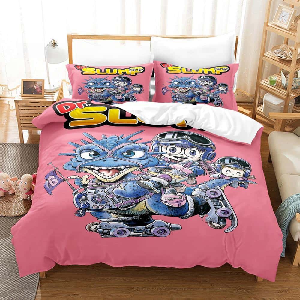 Fashion Cartoon DR S-Slump Arale Anime Bedding Set Sheet King Twin Double Child Bedding Set Mircofiber or Polyester Duvet Cover