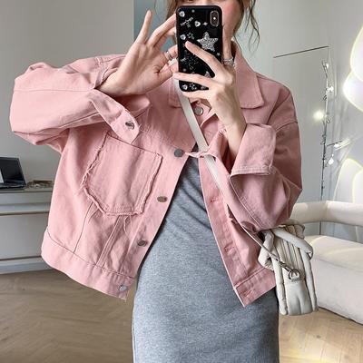 Kadın Kot Ceket Yeni Moda Baharlık Günlük Tek Düğmeli Kot Ceket Şık Vintage Uzun Kollu Bol Mont