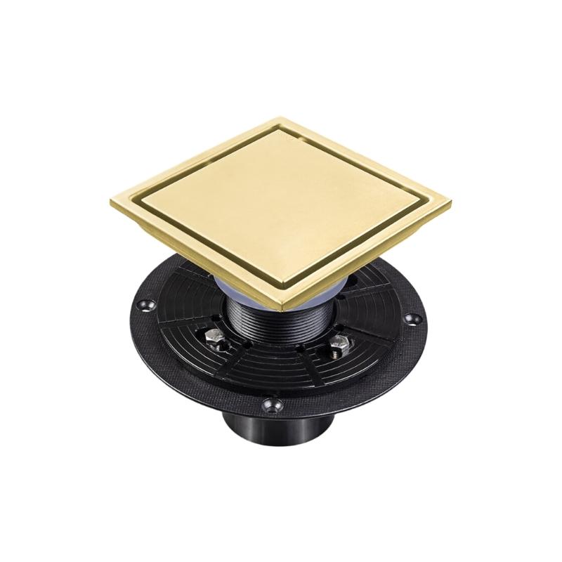 Modern Square Floor Drain for Bathroom 4 Inch Floor Drain Contemporary 4 Inch Square Shower Drain Quick Installation