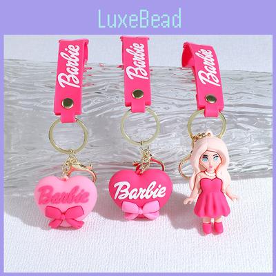 Cartoon Pink Barbie Princess Keychain Pendant Silicone Doll Keychain Decoration Gift Byi-0025