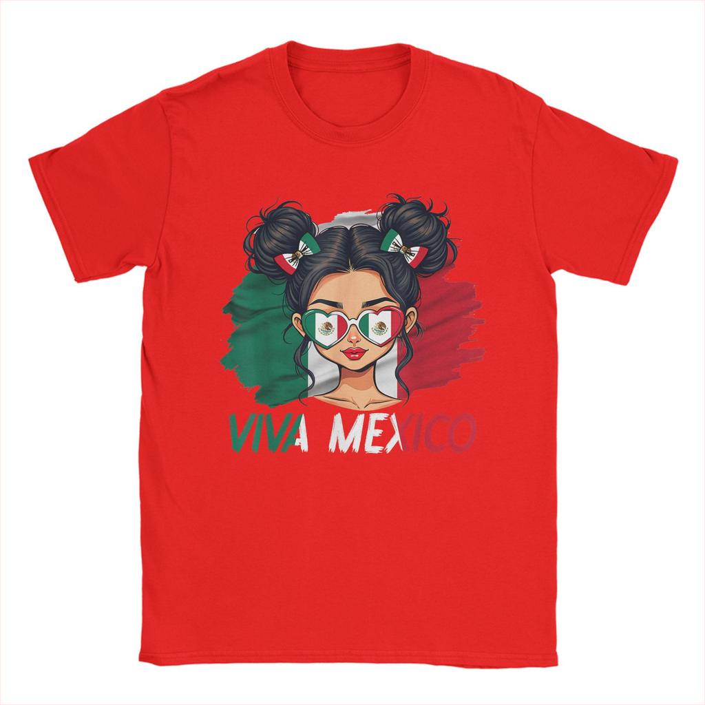 Viva Mexico Independence Day Mexican Flag Women T Shirt For Men's Summer  T-Shirts Round Neck Popular Tees Oversized Tops