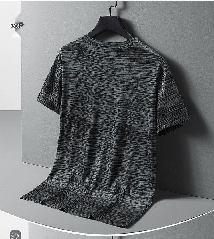 Men's Plus Size Quick-Dry Bamboo T-shirt, M-8XL, Summer 2025, Round Neck, Ice Silk, Short Sleeve