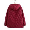 Padded Jacket Jacket Women's Large Size Loose Casual Western-style Middle-aged and Elderly Fat Mother Solid Color Hooded Padded Jacket