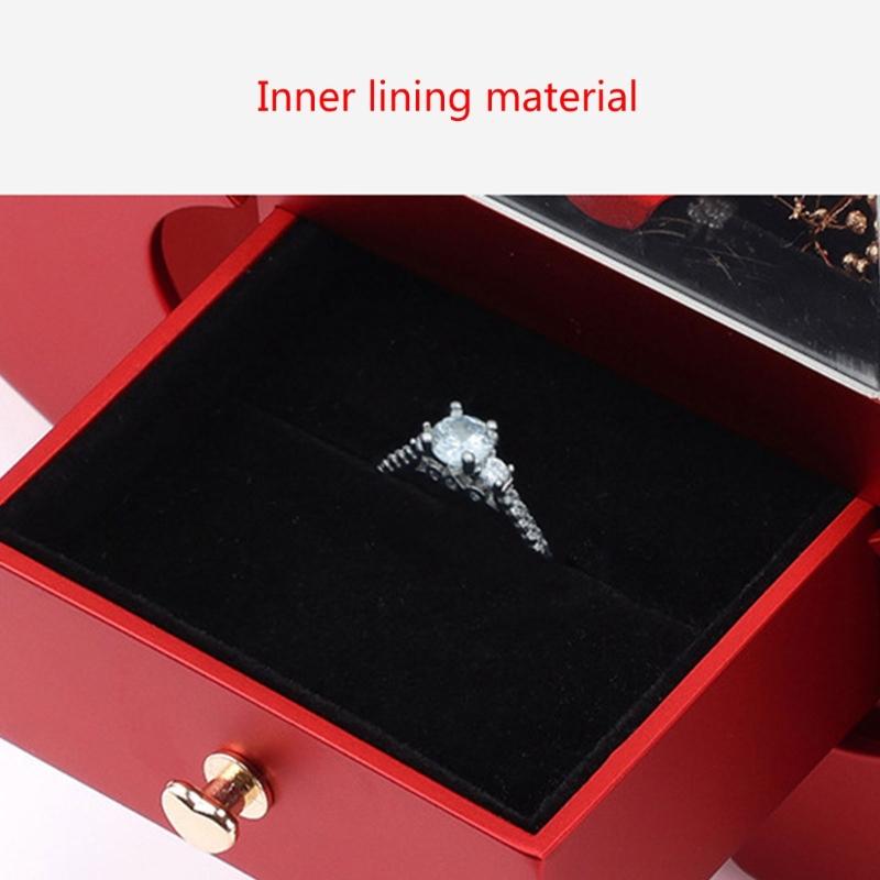 Lifting Rose Gift Box Necklace Rings Storage Box For Women Girlfriend Birthday Christmas Valentine Gifts 2024