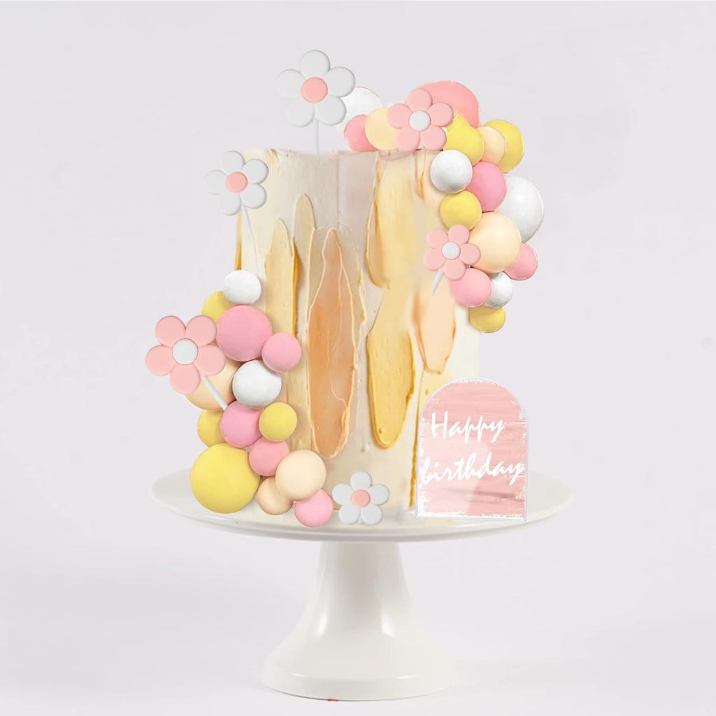 Mini Colorful Balls Cake Topper DIY Cake Topper Decorations for Wedding Anniversary Baby Shower Birthday Party Cake Decoration