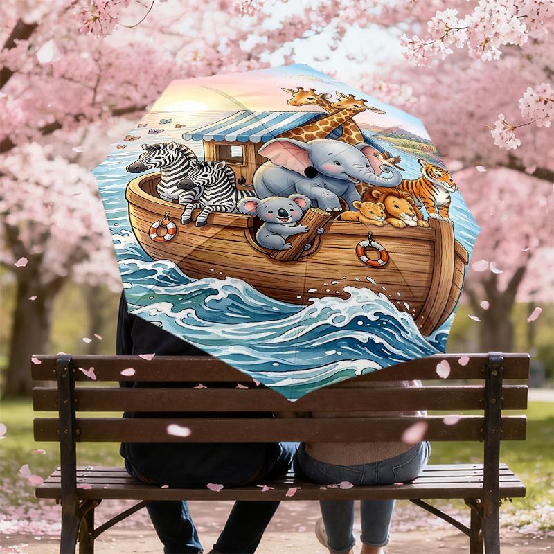 1PC boat animals Umbrella-8-Rib Reinforced, Automatic Open, Lightweight & Durable, Fashion Accessory for Outdoor, H0345