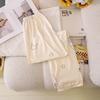 2025 Teddy Bear Velvet Pajama Set for Women - Long Sleeve Homewear, Spring/Autumn Style