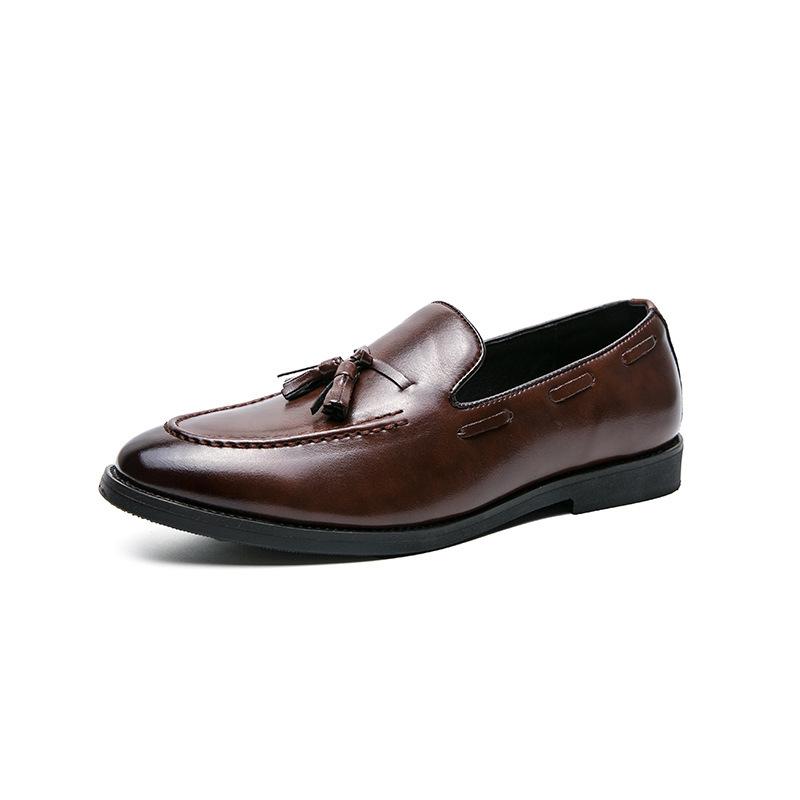 Tassel set loafers versatile youth beanie shoes leather shoes men's Korean version British men's shoes best man shoes