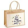 Tote Bag - PLANETEE - Jute with Mya Pocket She's Awesome! - Jute - 43x33 Cm - Printed In France