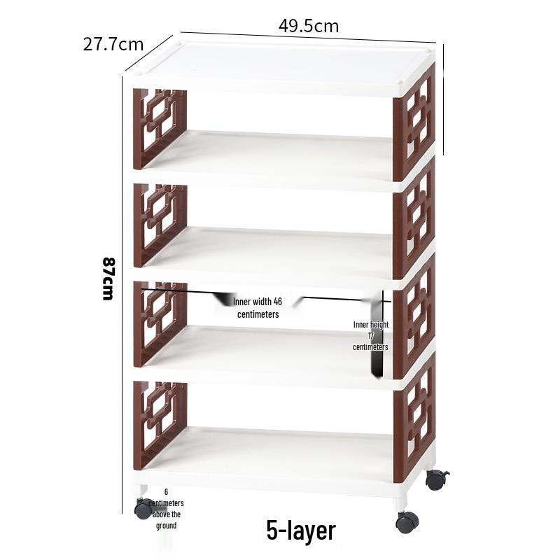 Multi-Layer Movable Storage Rack for Kitchen and Shoes