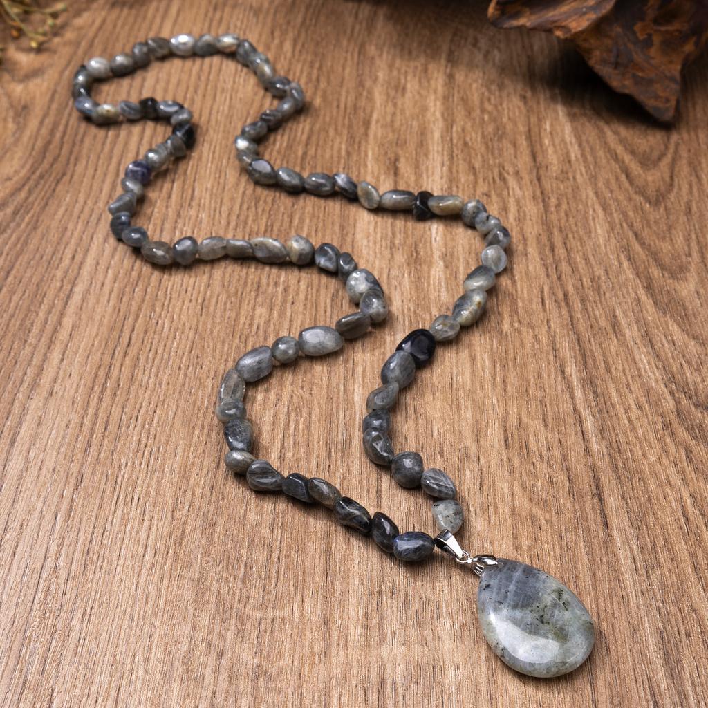 Natural Crystal Sweater Chain, Amethyst Pendant, Long Necklace, Christmas Gift, Valentine's Day Gift, Girlfriend Gift, Couple Gift, Birthday Gift