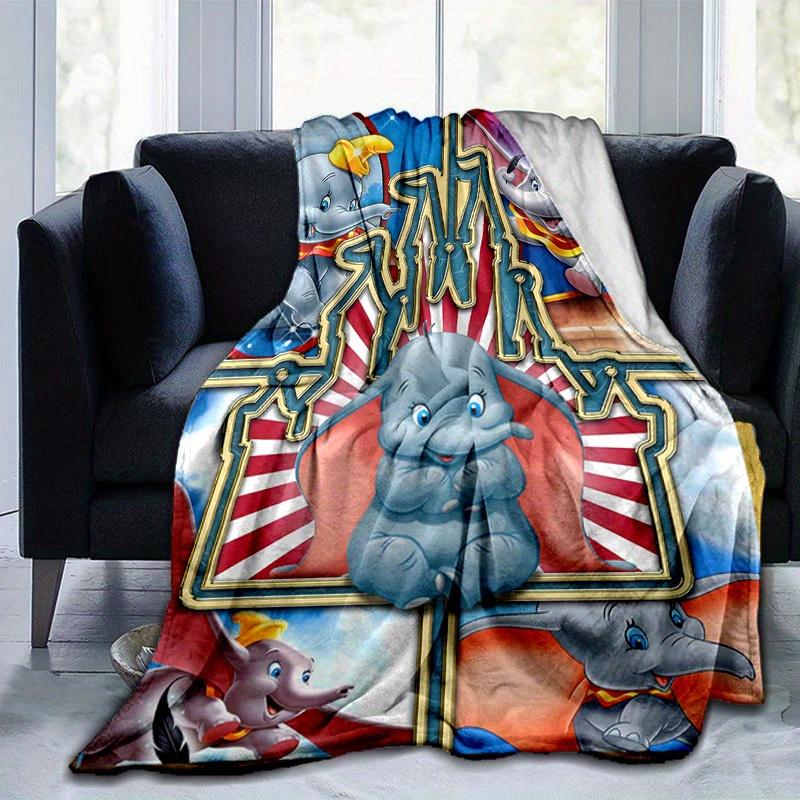 1pc Dumbo Elephant Circus Theme Blanket, Home, Office, Outdoor Gift for Kids and Adults