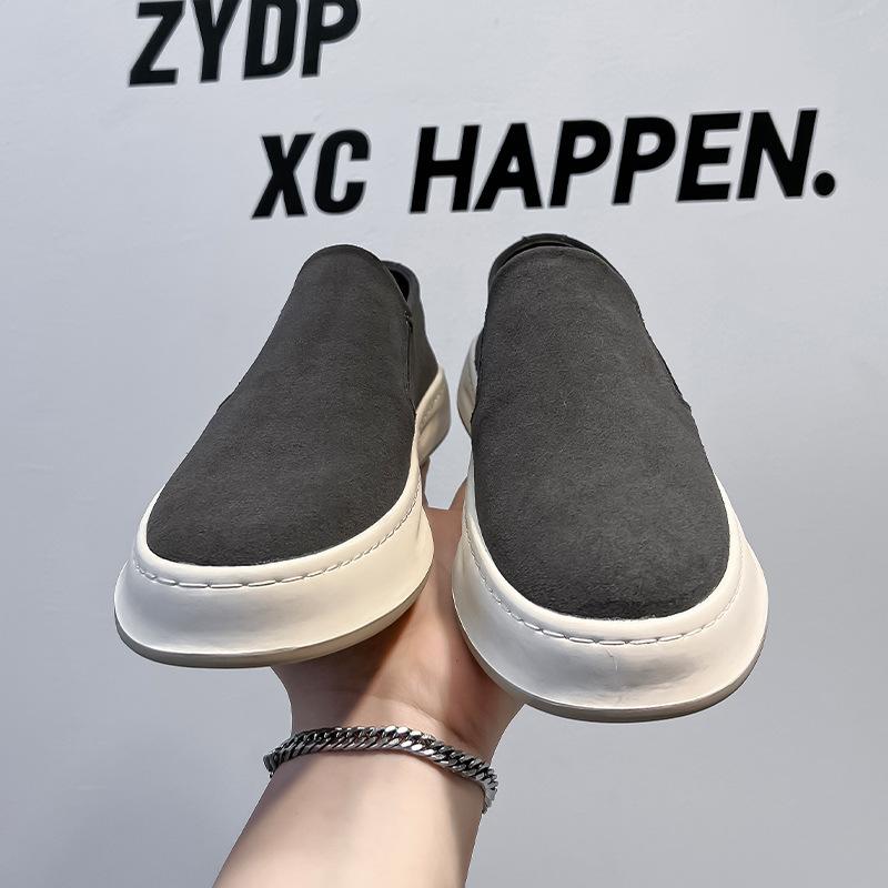 2025 Summer Autumn New Designer Shoes for Men Solid Color Cow Suede Fashion Casual Board Shoes Male Big Size Platform Shoes Man