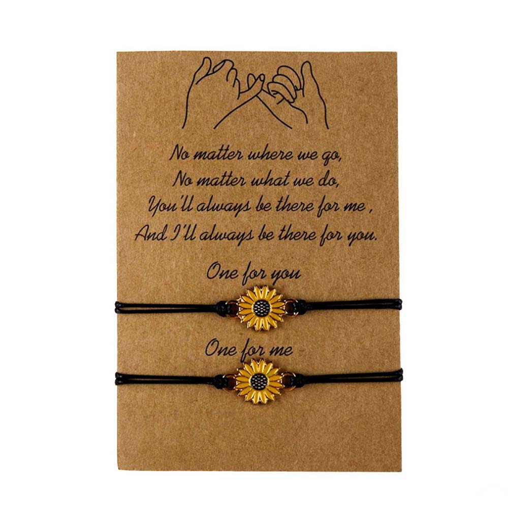 Love And Friendship Wild Daisy Couple Bracelet Fashion Jewelry Sunflower Bracelet Woven Bracelet