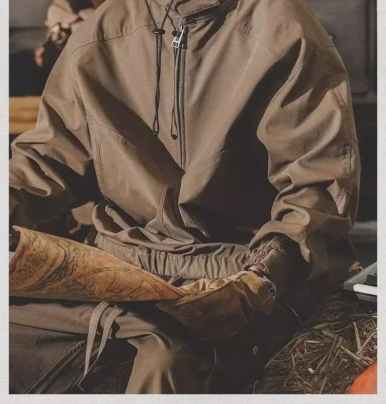 Chaqueta informal estilo retro americano para hombre: ropa de trabajo holgada y moderna para primavera y otoño.