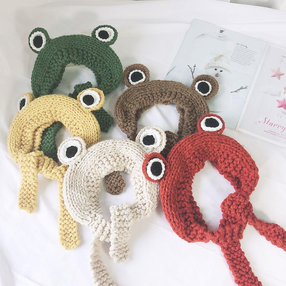 Children Autumn Cartoon Frog Big Eyes Cap Knited Fashion Headband Frog Cap