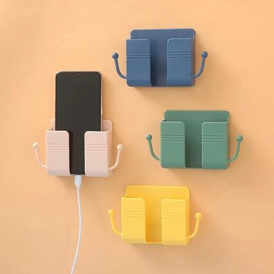 Wall Mounted Storage Box Mobile Phone Plug Holder Stand Rack Remote Control Storages Organizer Case MountedStorage Boxs