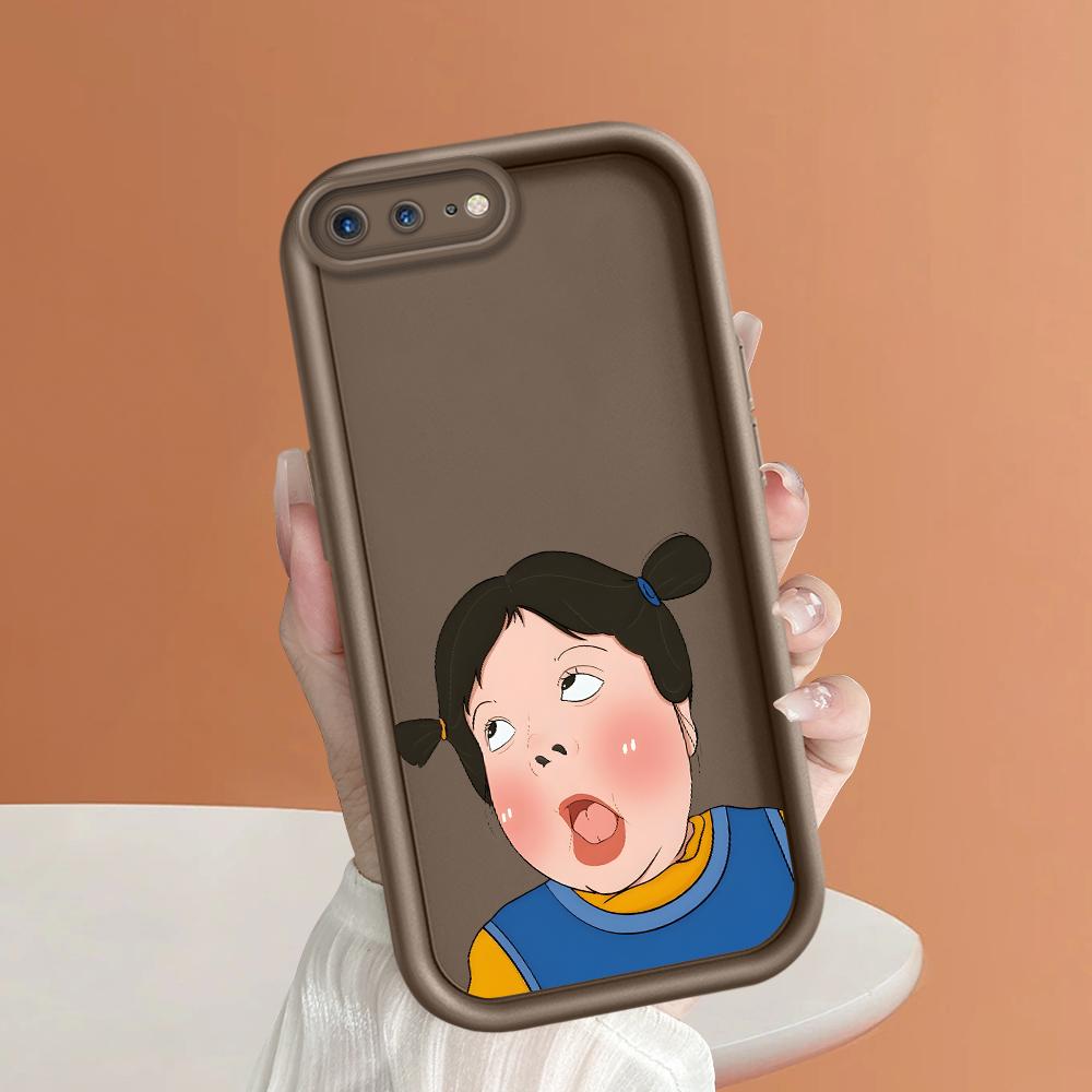 Cute Blue Clothes Girl Phone Case for iPhone Samsung Galaxy Xiaomi Redmi POCO HUAWEI Honor Shockproof Rubber Soft Flexible Cover Casing