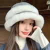 Winter Hat Women's Outdoor Fleece Windproof Neck Protection Ear Protection Bucket Hat Korean Version Fashion Small Plush Hat