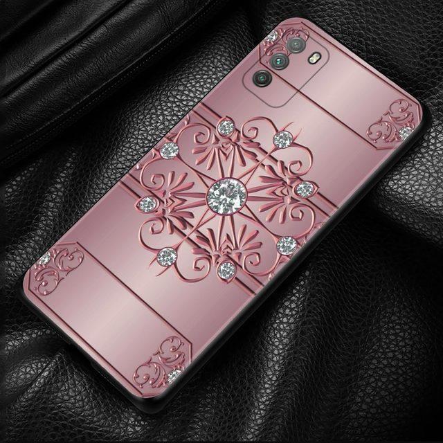 

Чехол для Xiaomi Poco X3 Nfc X3 M3 Pro X3 F3 Gt F1, чехол для Mi 11t 10t Pro 9t 11 Note 10lite Civi Rose Pink Purple с блестящим узором For Poco X3 Pro