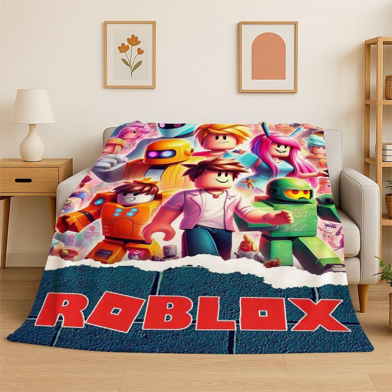 3D R-Robloxs Games Cartoon Soft Plush Blanket,Flannel Throw Blanket for Living Room Bedroom Bed Sofa Cover Picnic Office Gift