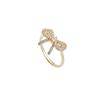 Bow Zircon Ring Women'S Super Flash Micro Inlaid Fashion Versatile Temperament Ring Open Index Finger Ring