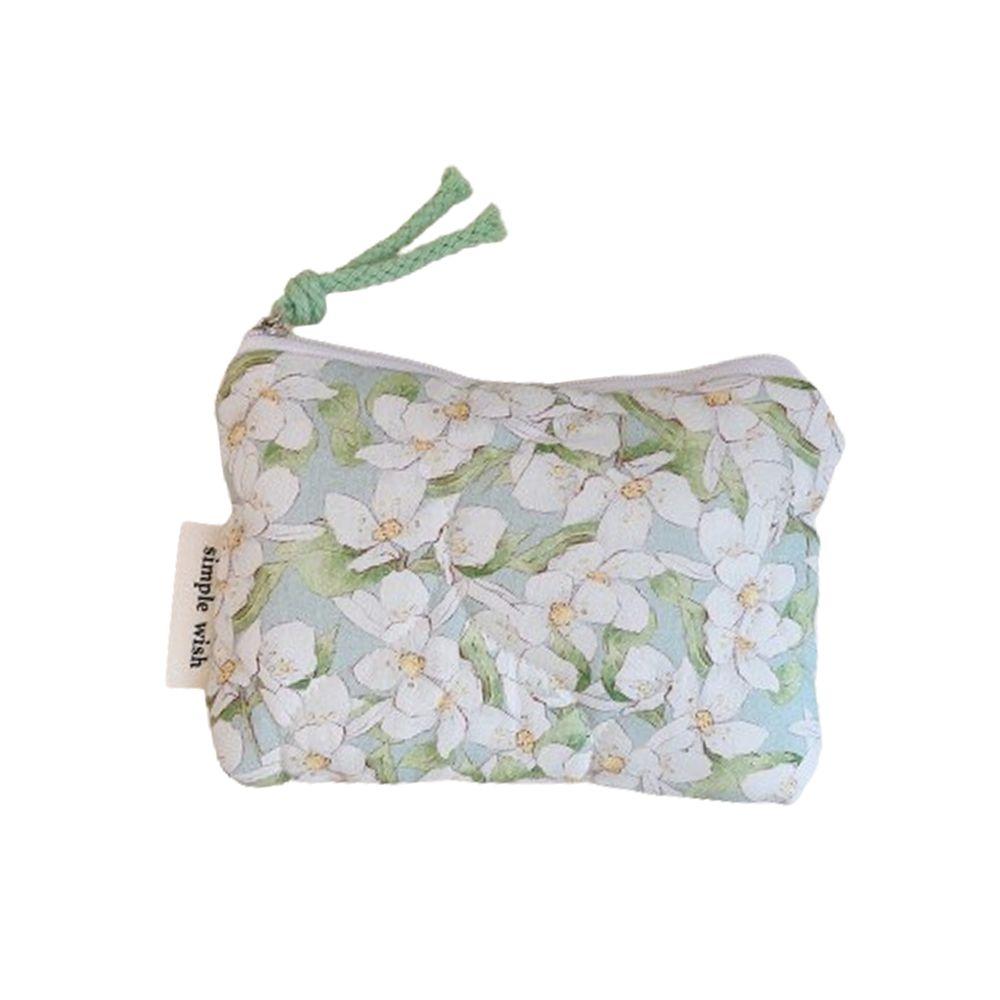 Makeup Bag Fragmented Flower Cosmetic Pouch Large Capacity Cotton Card Pouch Cute Sweet Coin Purse Girl