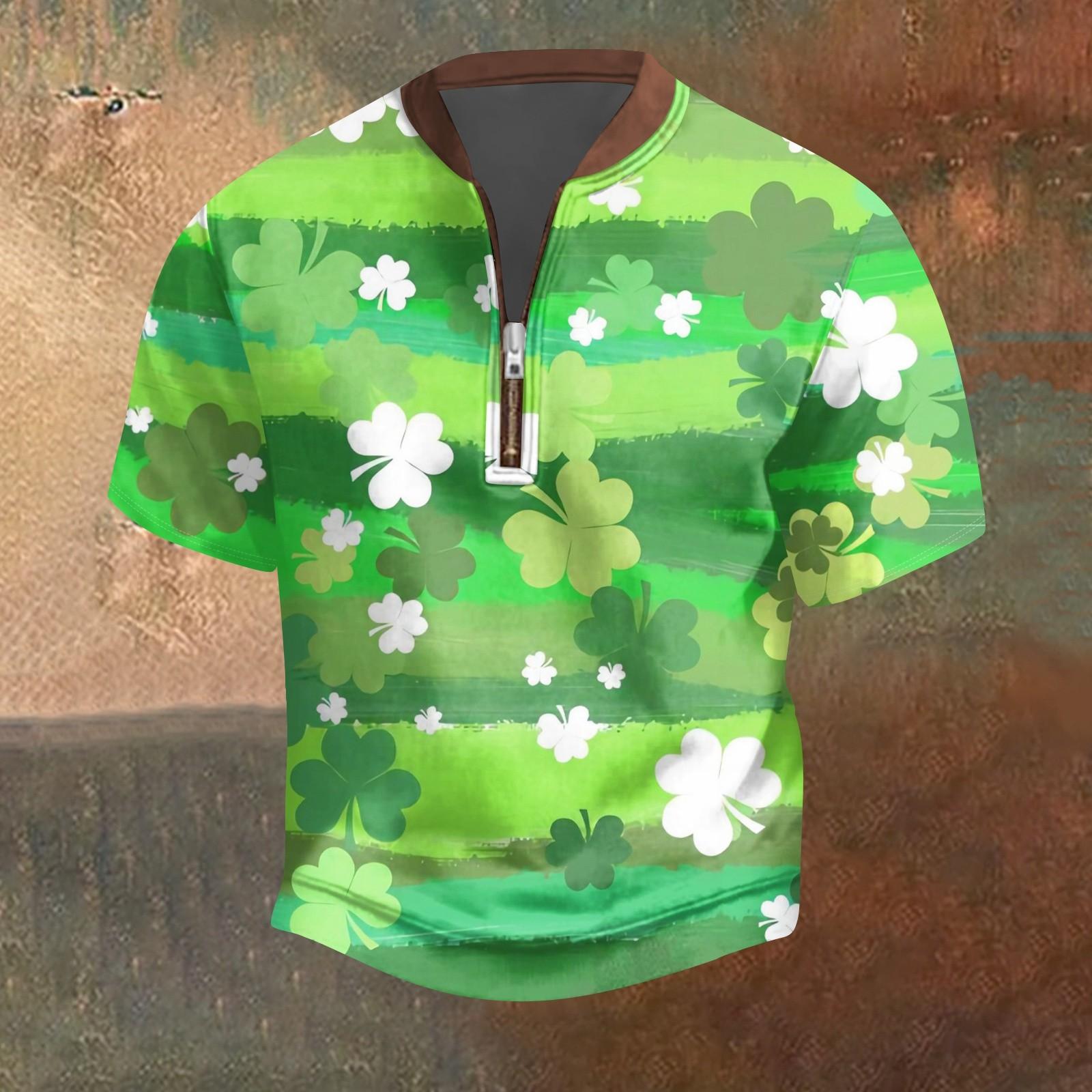 

Мужская повседневная футболка с застежкой-молнией на половину длины и короткими рукавами XL