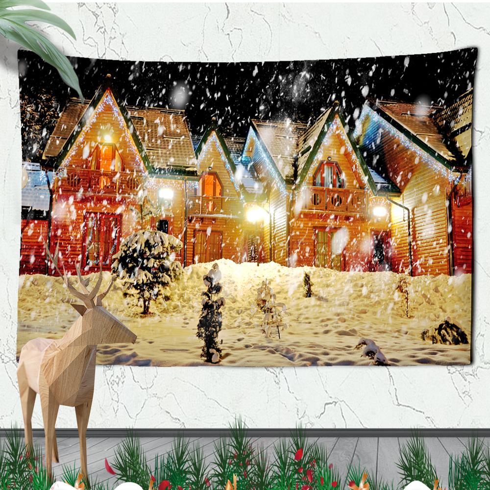 Christmas Wall Hanging Christmas Fireplace Home Wall Christmas Snowman Tapestry Large Size Tapestry
