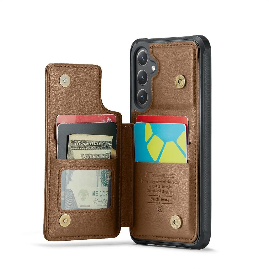 For Samsung Galaxy S23 S22 S21 S20 Ultra Wallet Case with Card Holder&RFID Blocking PU Leather Kickstand Magnetic Clasp Case