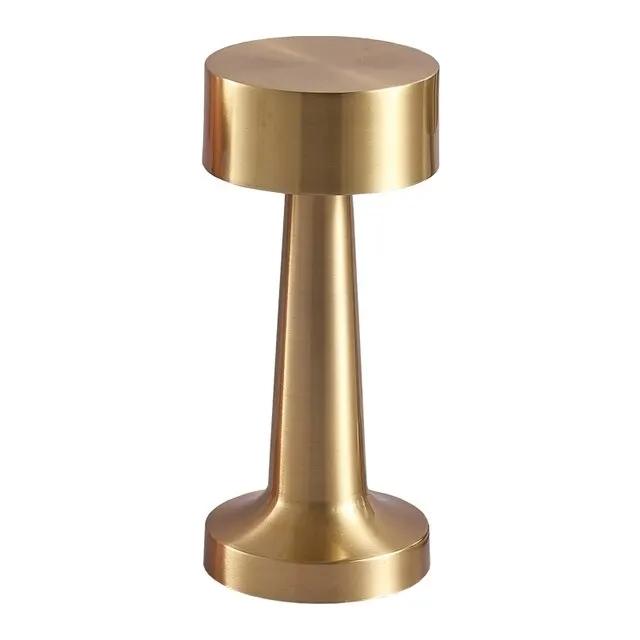 Modern LED Dining Table Lamp 3-Color Retro Bar Night Light Touch Sensor Rechargeable Coffee Table Decorative Lamp Metal Shade