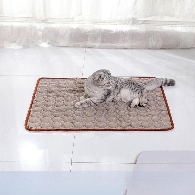 Summer Cooling Mat for Dogs & Cats Breathable Ice Silk Pet Pad Hot Weather Chilling Cushion
