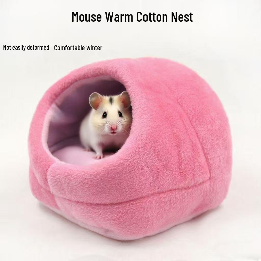 Winter Warm Cotton Nest and Sleeping Bag for Hamsters - Cozy Overwintering Supplies