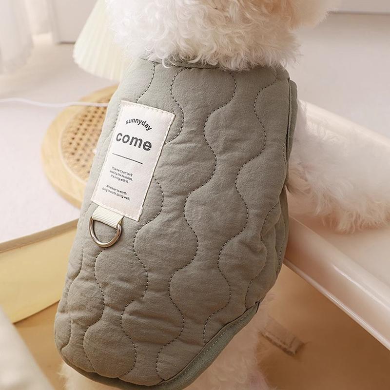 Cat Autumn Winter Vest Warm Thickened Small Medium Dog Clothes Outdoors Traction Buckle Vest Pet Clothes Pet Coat Pet Supplies
