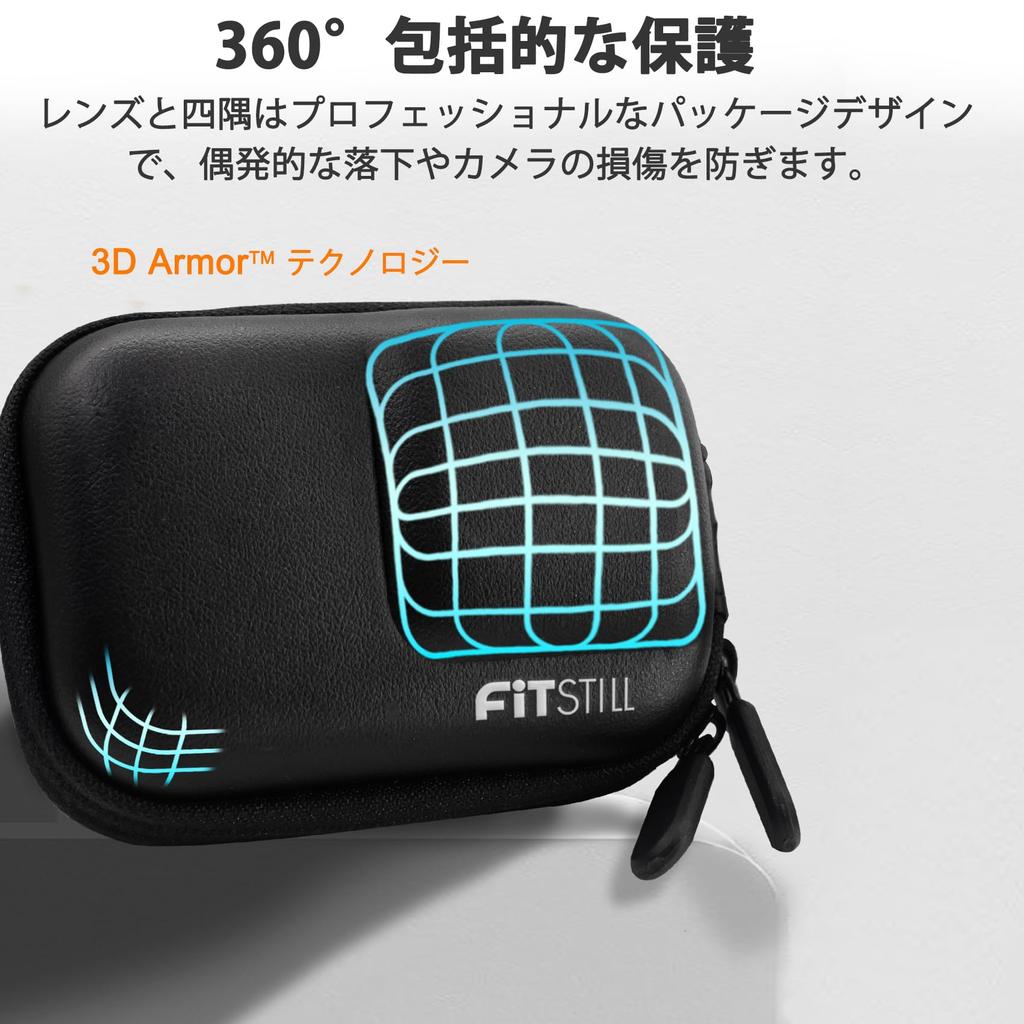 FitStill Black Mini Camera Bag for DJI Action 5 and Double Zipper Design Allows for Direct Attachment of Selfie Sticks and Fits DJI 5 Cases with