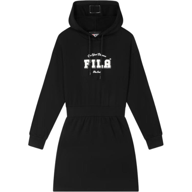 

Fila Платье женское с капюшоном, с длинным рукавом, свободного кроя, удобное, дышащее, с принтом в виде букв, повседневное, черное F11W439310FBK XXL
