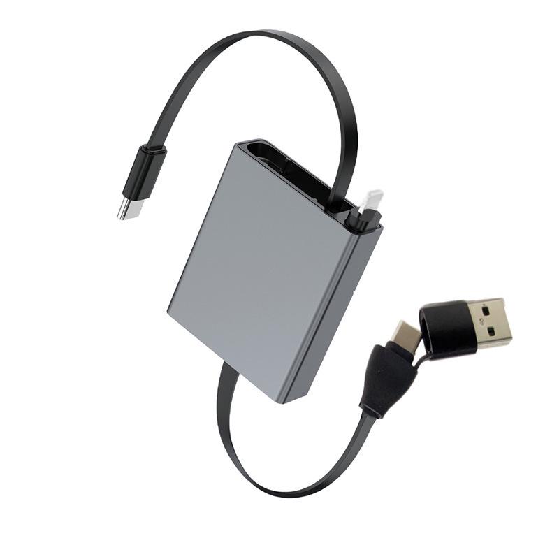 

Type-C Matchbox Fast Charging Cable 66W with USB Adapter – One-Way Retractable, Perfect Hotel Gift