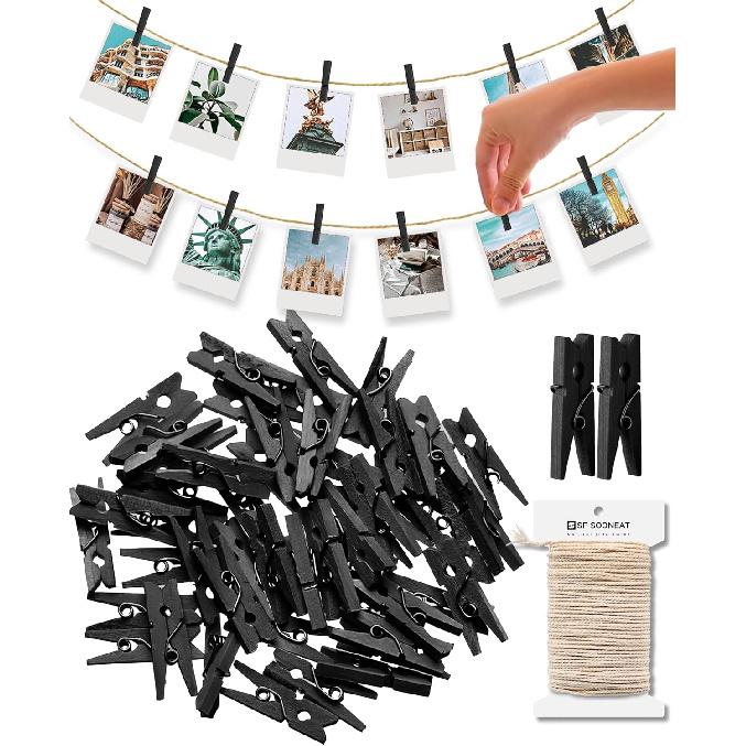 

Mini Clothes P Wooden Clothesp for Photo 1 Inch 150 PCS Tiny Wood Clips Close P for Baby Clothing Hanging Classroom Crafts (Black) Black 150pcs