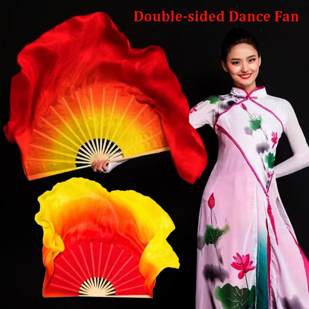 Colorful Kids Children Bamboo Fans Hand Dye Adults Fan Veil Pairs Yangko Dance Tools