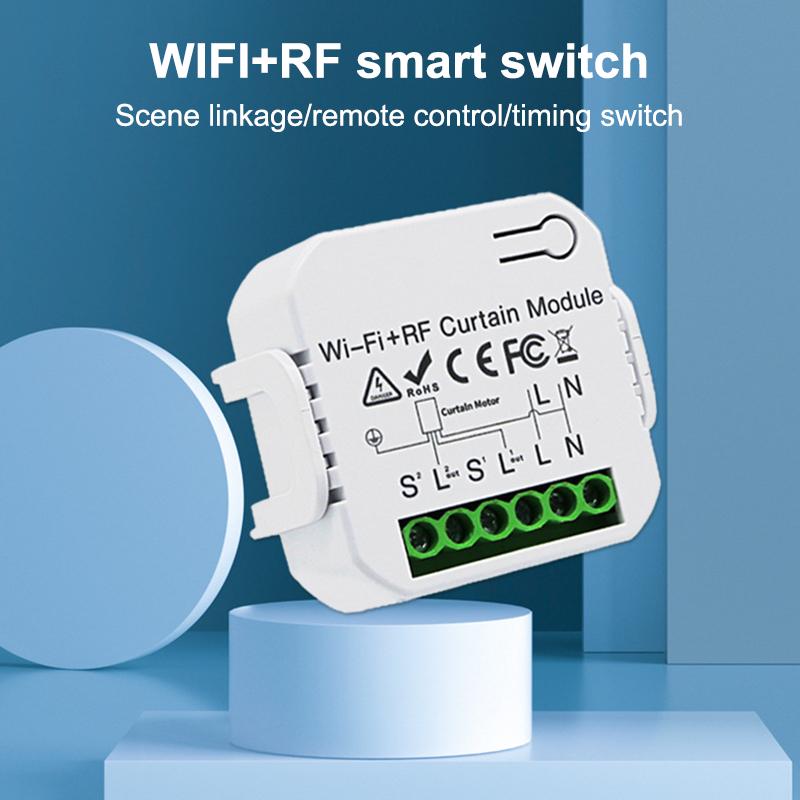 Wifi Rf Smart Curtain Switch Module With Remote Timer Control Scene Linkage For Smart Home Use