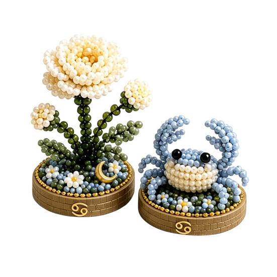 12 Zodiac Signs Bead Craft Kit DIY Beaded Garden Kit 3D Beaded Astrology