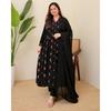 Black Viscose Silk Pakistani Suit Indian Designer Party Wear Kurta Pant Set